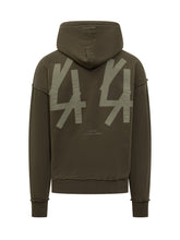 44 Label Group Felpa Hoodie Verde con Logo Ricamato - 44 Label Group | Lidia Shopping