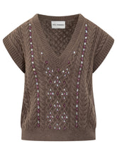Des Phemmes cable-knit vest with jewel - Des Phemmes | Lidia Shopping