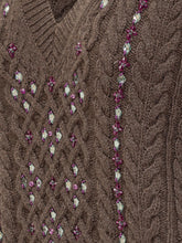 Des Phemmes cable-knit vest with jewel - Des Phemmes | Lidia Shopping