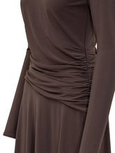 Tory Burch Abito Midi Marrone con Colletto a Contrasto - Saldi | Lidia Shopping