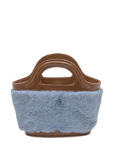 Marni Borsa Tote in Pelliccia Azzurra e Pelle Marrone - Marni | Lidia Shopping