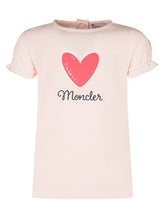 Moncler Kids T-Shirt Rosa con Cuore - Fall/Winter 2025 - On Sale - Bambino | Lidia Shopping