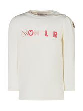 Moncler Kids T-Shirt Bianca con Logo Cuori - Fall/Winter 2025 - On Sale - Bambino | Lidia Shopping