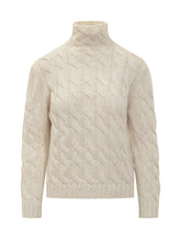 Gran Sasso cream wool cable-knit turtleneck - Gran Sasso | Lidia Shopping
