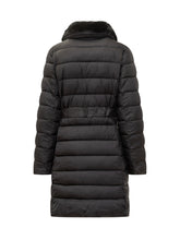 Michael Kors Piumino Lungo Nero con Cintura e Collo in Pelliccia - Michael Michael Kors | Lidia Shopping