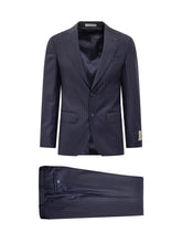 Corneliani Blue Pinstripe Wool Suit - Corneliani Cc Collection | Lidia Shopping