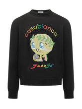 Casablanca Maglione Nero con Ricamo Cartoon Multicolor - Casablanca | Lidia Shopping