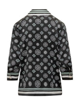 Casablanca Black Silk Pajama Shirt with Logo - Casablanca | Lidia Shopping