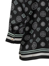 Casablanca Black Silk Pajama Shirt with Logo - Casablanca | Lidia Shopping