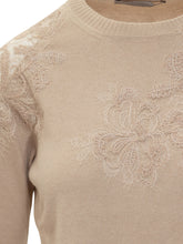 Exterior Beige Sweater with Lace Embroidery - Exterior | Lidia Shopping
