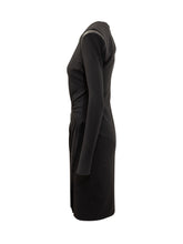 Versace Black Draped Dress with Deep Neckline - Promo Extra 10% | Lidia Shopping