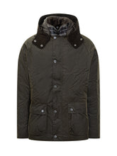 Barbour Green Waxed Jacket with Velvet Collar - Barbour | Lidia Shopping