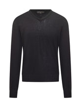 Filippo De Laurentiis Black Wool V-Neck Sweater - Collezione Happy Birthday | Lidia Shopping