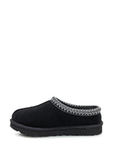 UGG Tasman Black Suede Clogs with Embroidered Trim - Promo Women | Lidia Shopping