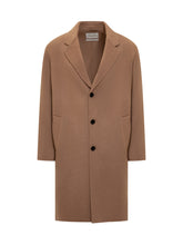 Amaranto Camel Wool Single-Breasted Coat - Amaranto | Lidia Shopping