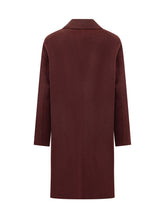 Amaranto long coat in burgundy with classic lapels - Amaranto | Lidia Shopping