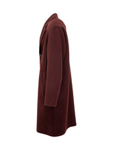 Amaranto long coat in burgundy with classic lapels - Amaranto | Lidia Shopping
