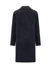 Amaranto Blue Wool Coat with Buttons - Amaranto | Lidia Shopping