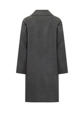 Amaranto Grey Wool Coat with Buttons - Amaranto | Lidia Shopping