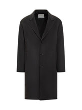 Amaranto Black Wool Coat with Classic Lapels - Amaranto | Lidia Shopping