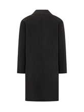 Amaranto Black Wool Coat with Classic Lapels - Amaranto | Lidia Shopping