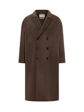 Amaranto Brown Wool Double-Breasted Coat - Amaranto | Lidia Shopping