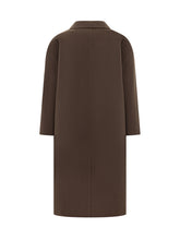 Amaranto Brown Wool Double-Breasted Coat - Amaranto | Lidia Shopping