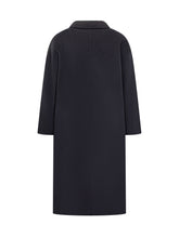 Amaranto Blue Wool Double-Breasted Coat - Amaranto | Lidia Shopping