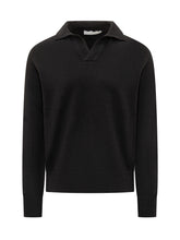 Amaranto Black Wool Sweater with Collar - Amaranto | Lidia Shopping