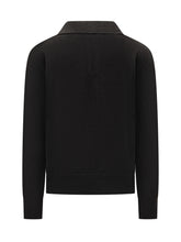 Amaranto Black Wool Sweater with Collar - Amaranto | Lidia Shopping