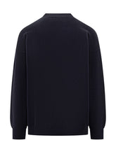 Amaranto Blue Crewneck Sweater with X Detail - Amaranto | Lidia Shopping