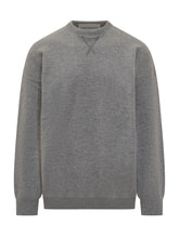 Amaranto Grey Crewneck Sweater with X Detail - Amaranto | Lidia Shopping