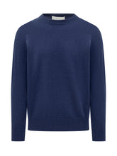 Amaranto Blue Wool Crew Neck Sweater - Amaranto | Lidia Shopping