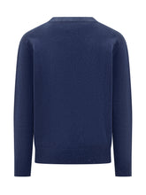 Amaranto Blue Wool Crew Neck Sweater - Amaranto | Lidia Shopping