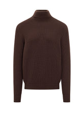 Amaranto Brown Wool Turtleneck Sweater - Amaranto | Lidia Shopping