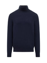 Amaranto Navy Blue Ribbed Turtleneck Sweater - Amaranto | Lidia Shopping