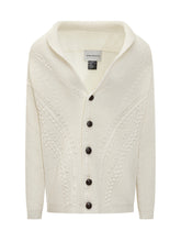 Amaranto Wool Cardigan with Cable Knit - Amaranto | Lidia Shopping