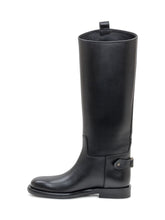 Burberry Black Leather Tall Boots with Buckle - Burberry | Lidia Shopping