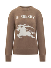 Maglione Burberry Marrone con Logo Cavaliere - Burberry | Lidia Shopping