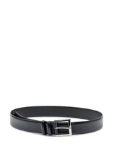 Orciani Classic Black Leather Belt with Shiny Buckle - Fall/Winter 2025 - On Sale - Uomo | Lidia Shopping