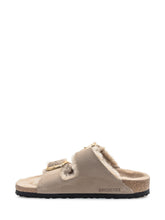 Birkenstock Arizona Shearling Sandals with Gold Buckle - Birkenstock | Lidia Shopping