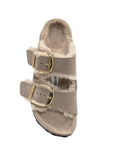Birkenstock Arizona Shearling Sandals with Gold Buckle - Birkenstock | Lidia Shopping