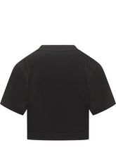 Off-White Black Crop T-Shirt with White Logo - Off White | Lidia Shopping