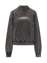 Off-White Black Washed Sweatshirt with Logo - Off White | Lidia Shopping