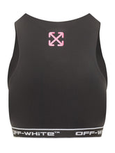Off-White Black Cut Out Top with Logo - Off White | Lidia Shopping