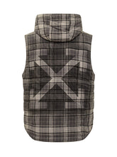Off-White Gilet Imbottito a Quadri con Cappuccio - Fall/Winter 2025 - On Sale - Uomo | Lidia Shopping