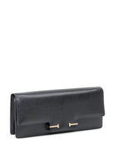 Tom Ford Black Leather Clutch with Metal Closure - Promo Extra 10% | Lidia Shopping