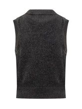 Ganni Wool Vest with Floral and Logo Design - Ganni | Lidia Shopping