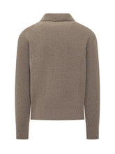 Albarena Beige Ribbed Knit Cardigan with Front Pockets - ALBARENA | Lidia Shopping