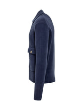 Blue Button-Up Cardigan with Pockets Albarena - ALBARENA | Lidia Shopping